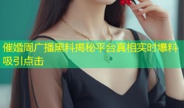 催婚周广播黑料揭秘平台真相实时爆料吸引点击