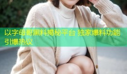 以字母哥黑料揭秘平台 独家爆料功能引爆热议