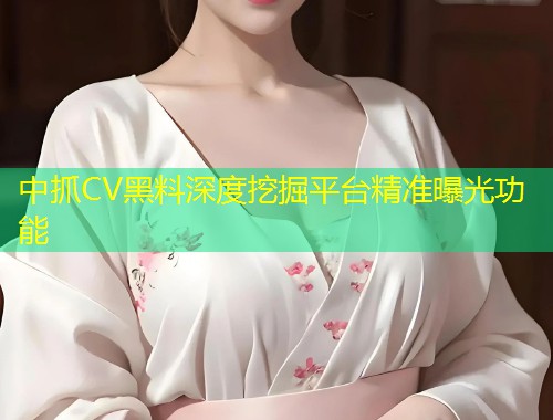 中抓CV黑料深度挖掘平台精准曝光功能