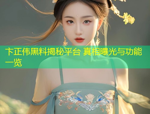 卞正伟黑料揭秘平台 真相曝光与功能一览